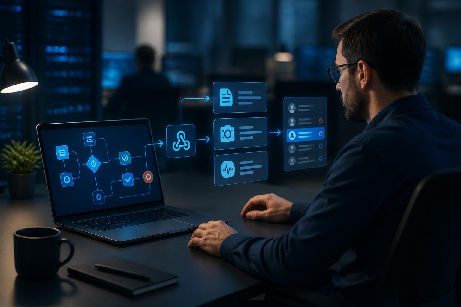 Technician reviewing automated IT incident prechecks in an incident response workflow