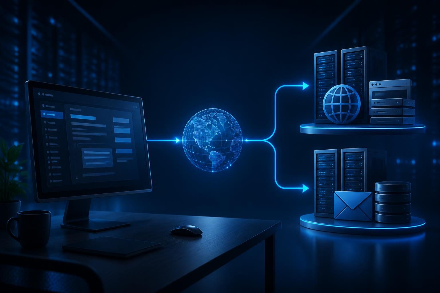 Diagram showing what happens when you change domain nameservers during a DNS migration