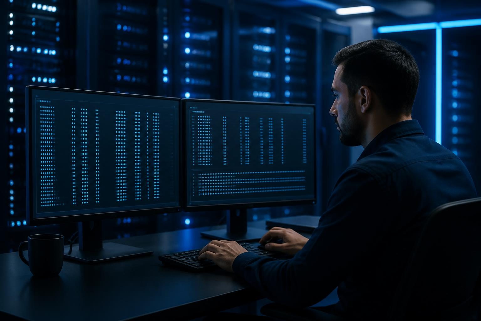 Administrator reviewing commands to check process using port on Windows and Linux