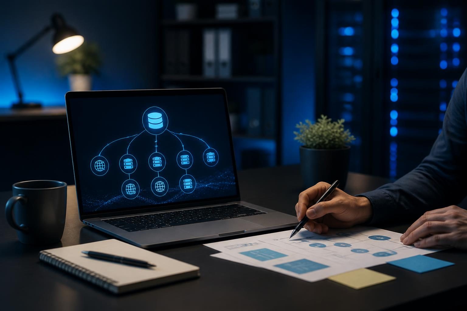 DNS records needed for a new website shown in a professional planning workspace