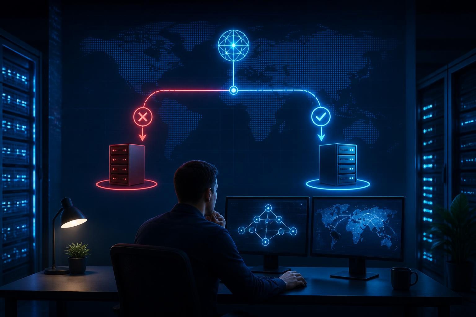 Technician tracing a domain points to wrong server DNS fix across nameservers and hosting