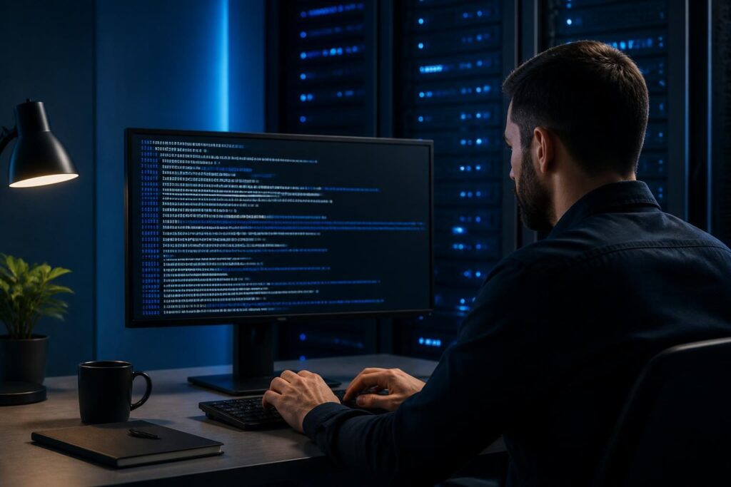 Linux server service not starting troubleshooting shown on a system administration terminal