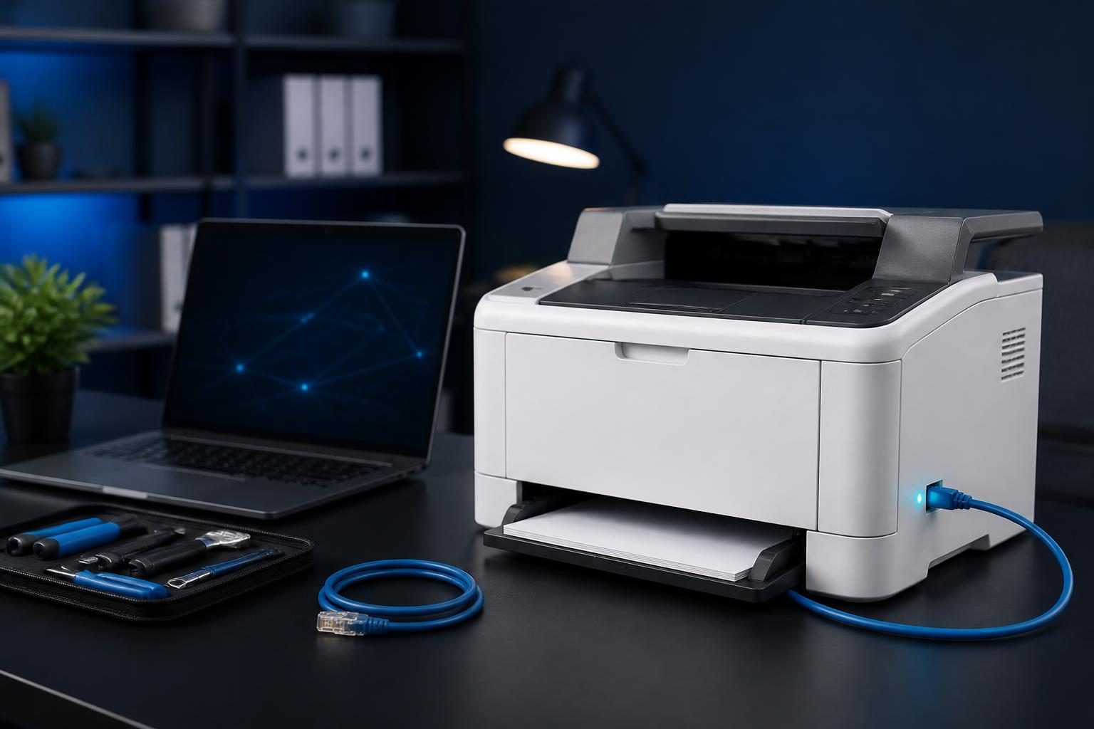 Network printer troubleshooting for small business in a modern office
