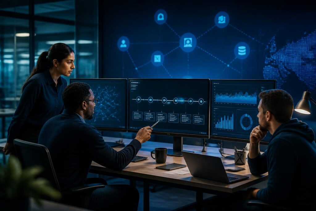 IT operations team planning how to reduce repeat IT incidents with monitoring and documentation