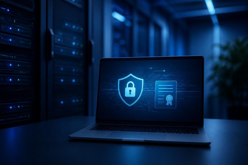 Technician planning how to renew SSL certificate without downtime on a business server