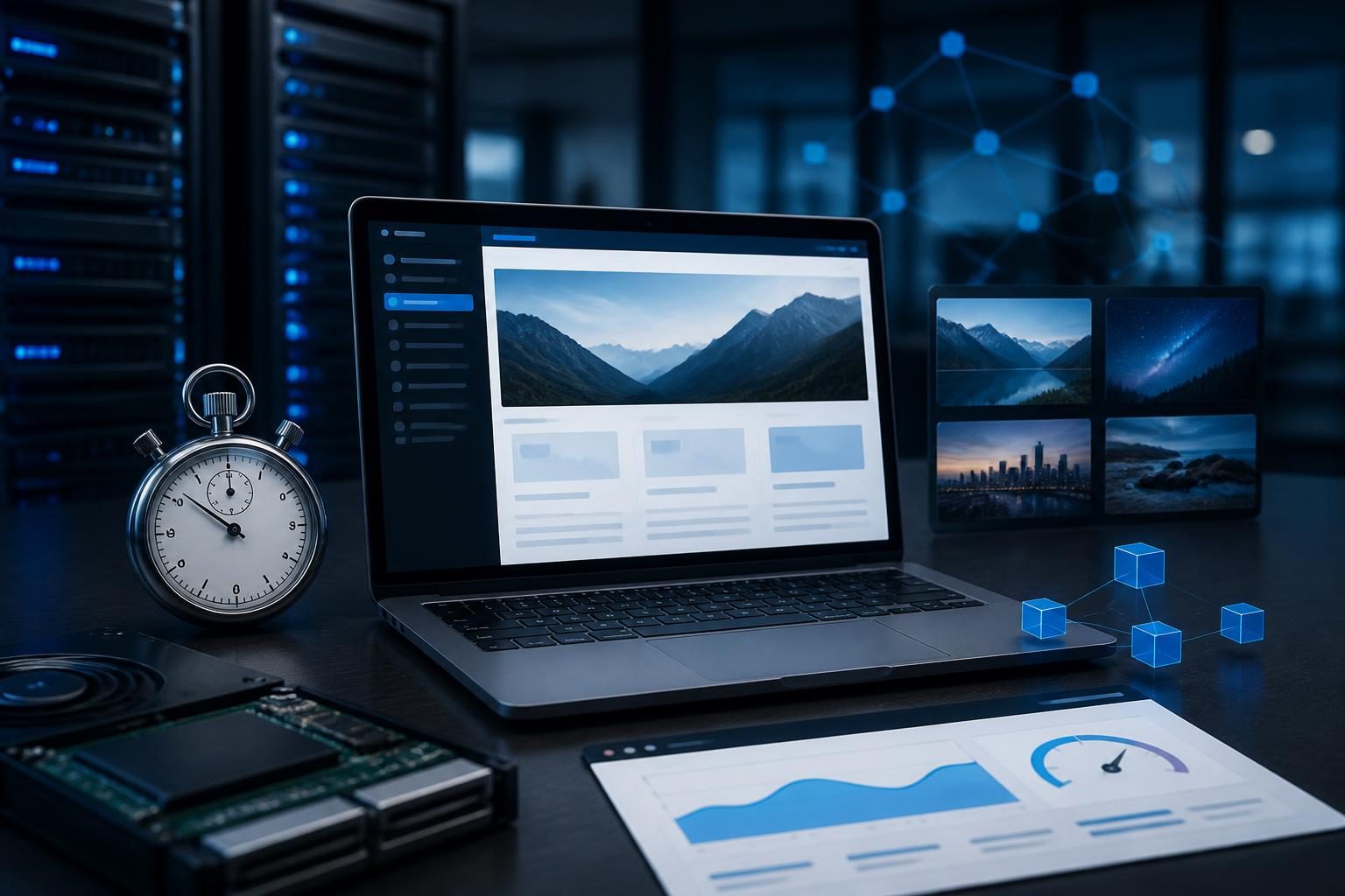 Slow WordPress website performance analysis with hosting, caching, and browser measurement tools