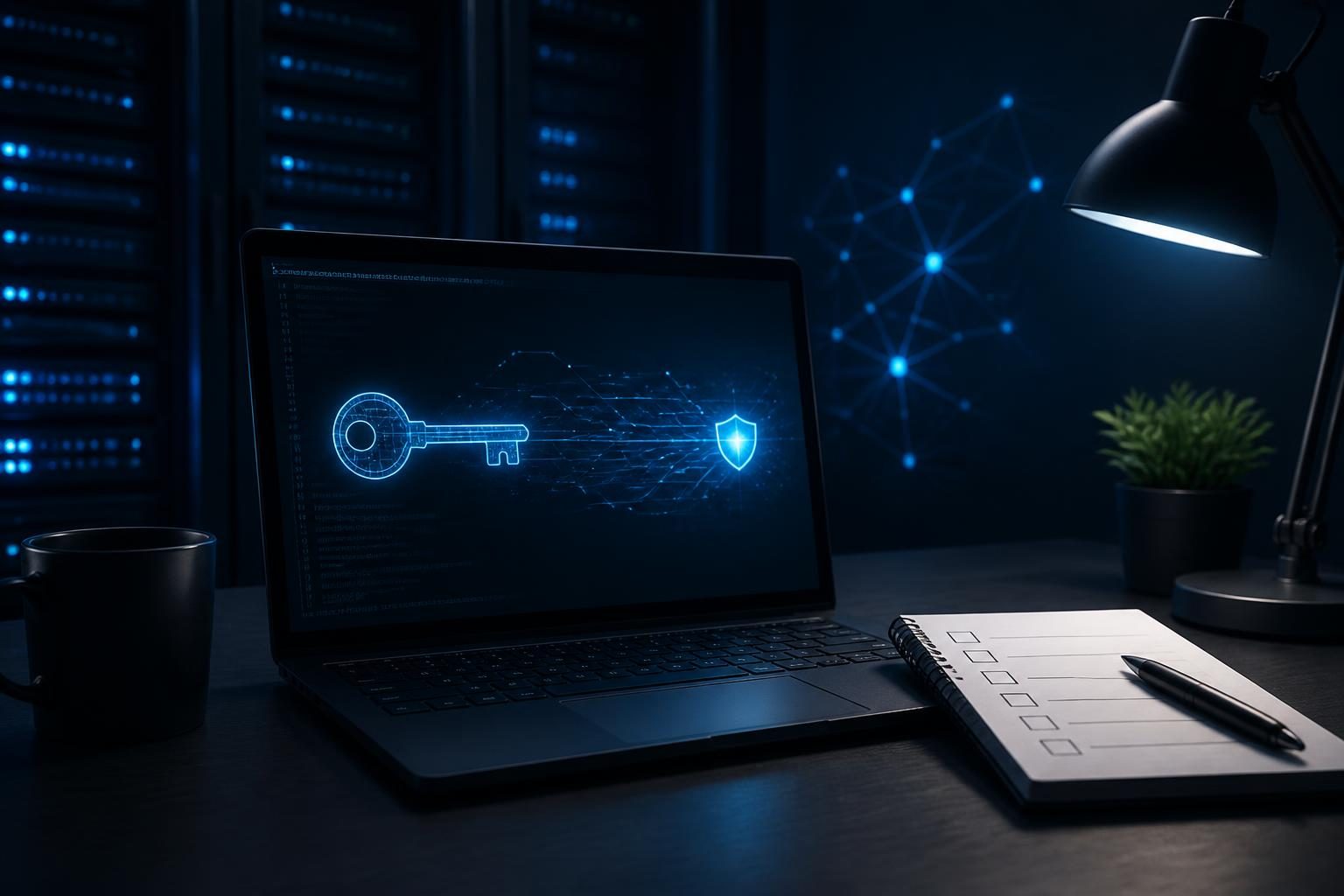 SSH key authentication setup for Linux server access shown in a secure server administration workspace