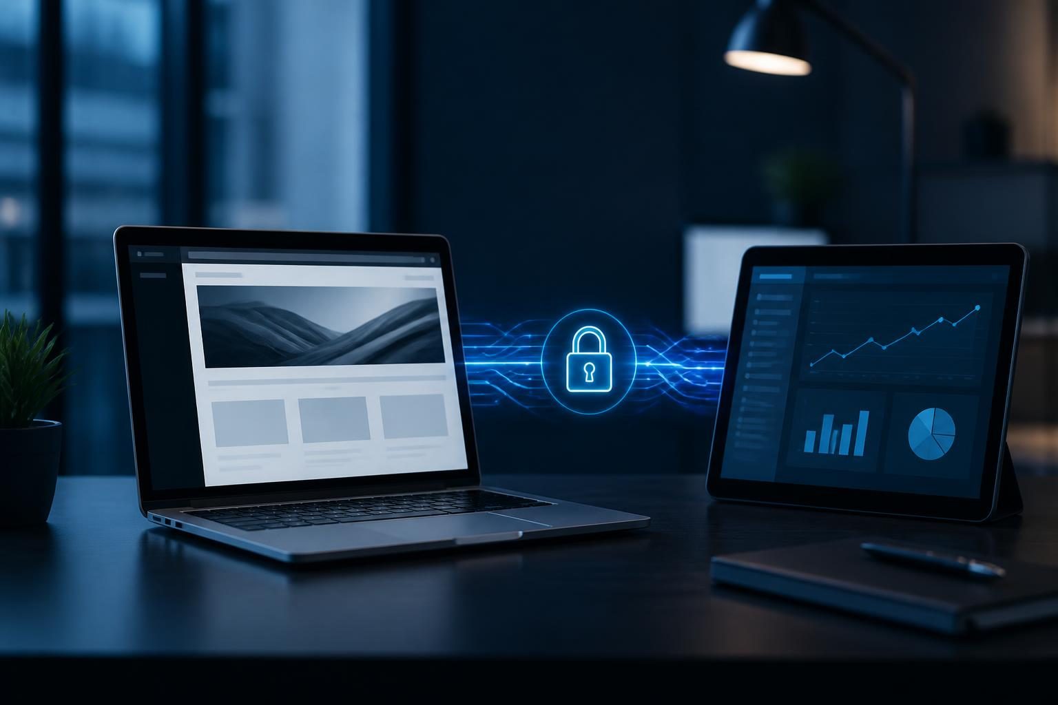 WordPress REST API security for small integrations shown as a secure connection between a website and business application