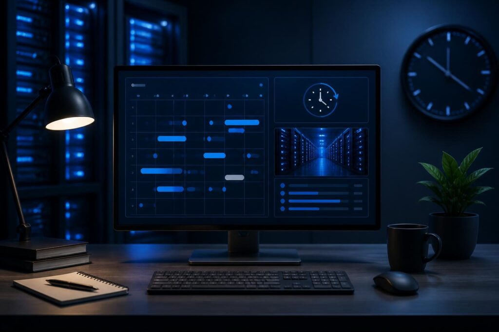 WordPress WP-Cron not running troubleshooting dashboard with scheduled tasks and server cron indicators