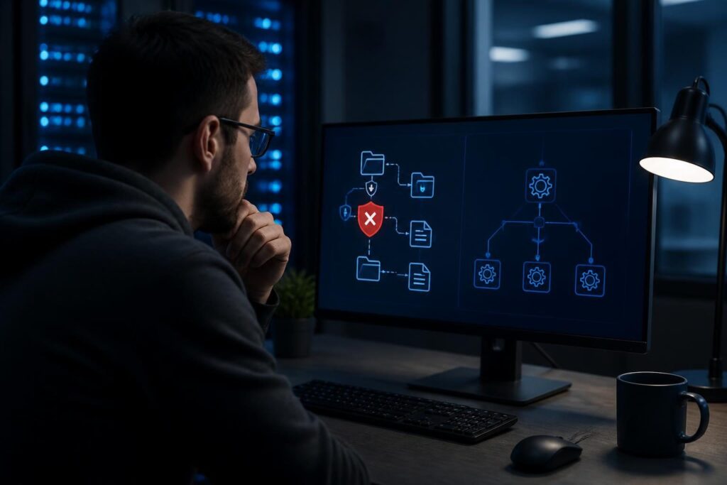 Linux service permission denied troubleshooting on a server terminal