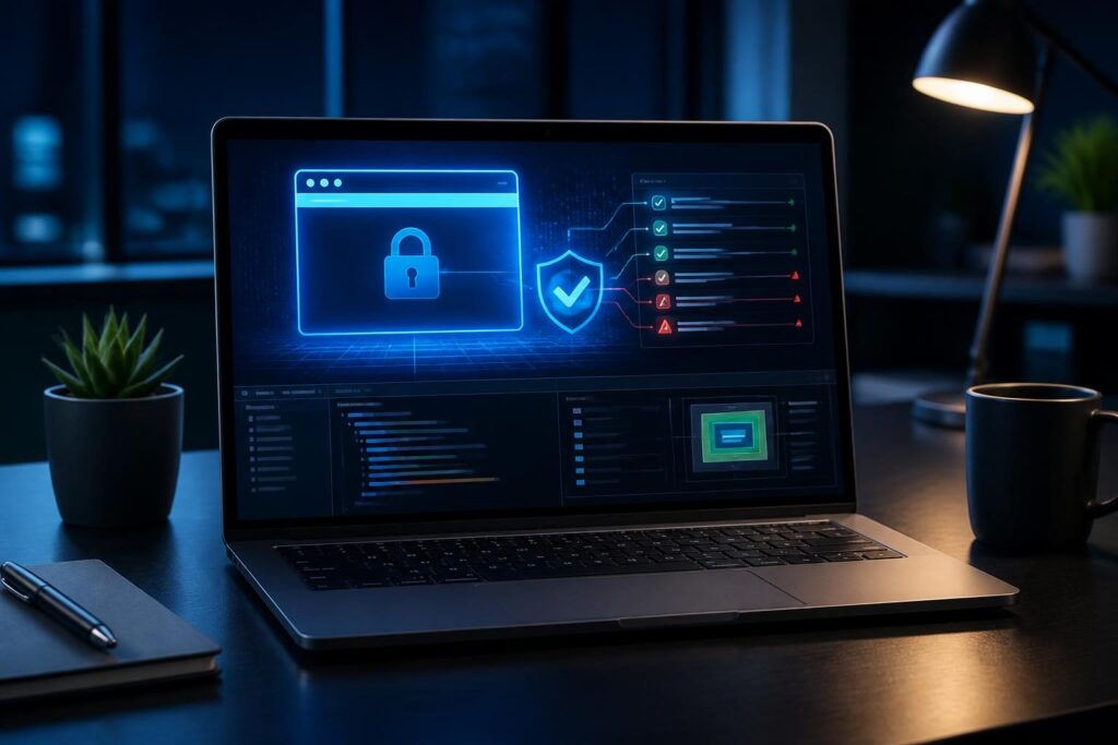 Browser inspection for mixed content warnings after HTTPS on a business website