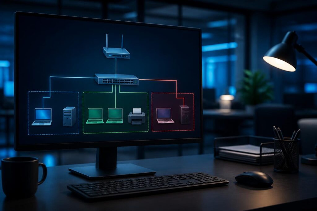 Subnet mask misconfiguration troubleshooting diagram for a small business network