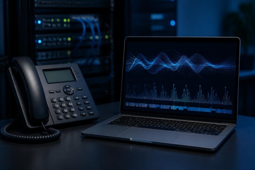 VoIP delayed audio latency jitter troubleshooting on a business network