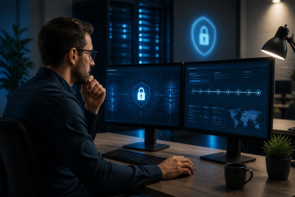 Website hosting account compromise investigation on a secure hosting dashboard
