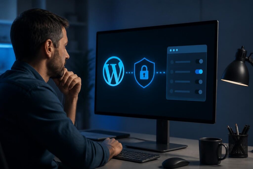 WordPress application password settings and secure integration access on a business website
