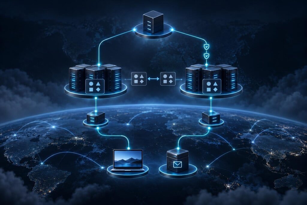 DNS provider migration with matching authoritative zones keeping website and email destinations unchanged during nameserver cutover.